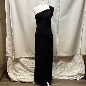Ever New Melbourne Robyn One Shoulder Jersey Maxi Dress 12 Black